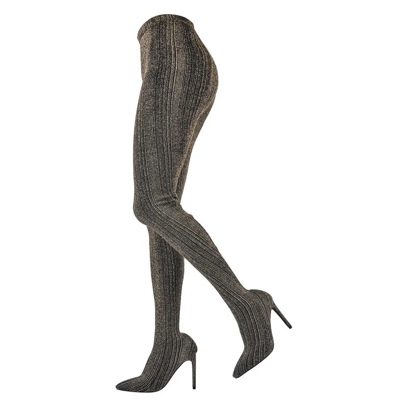 Waist-High Sock Boots | Platform Heel
