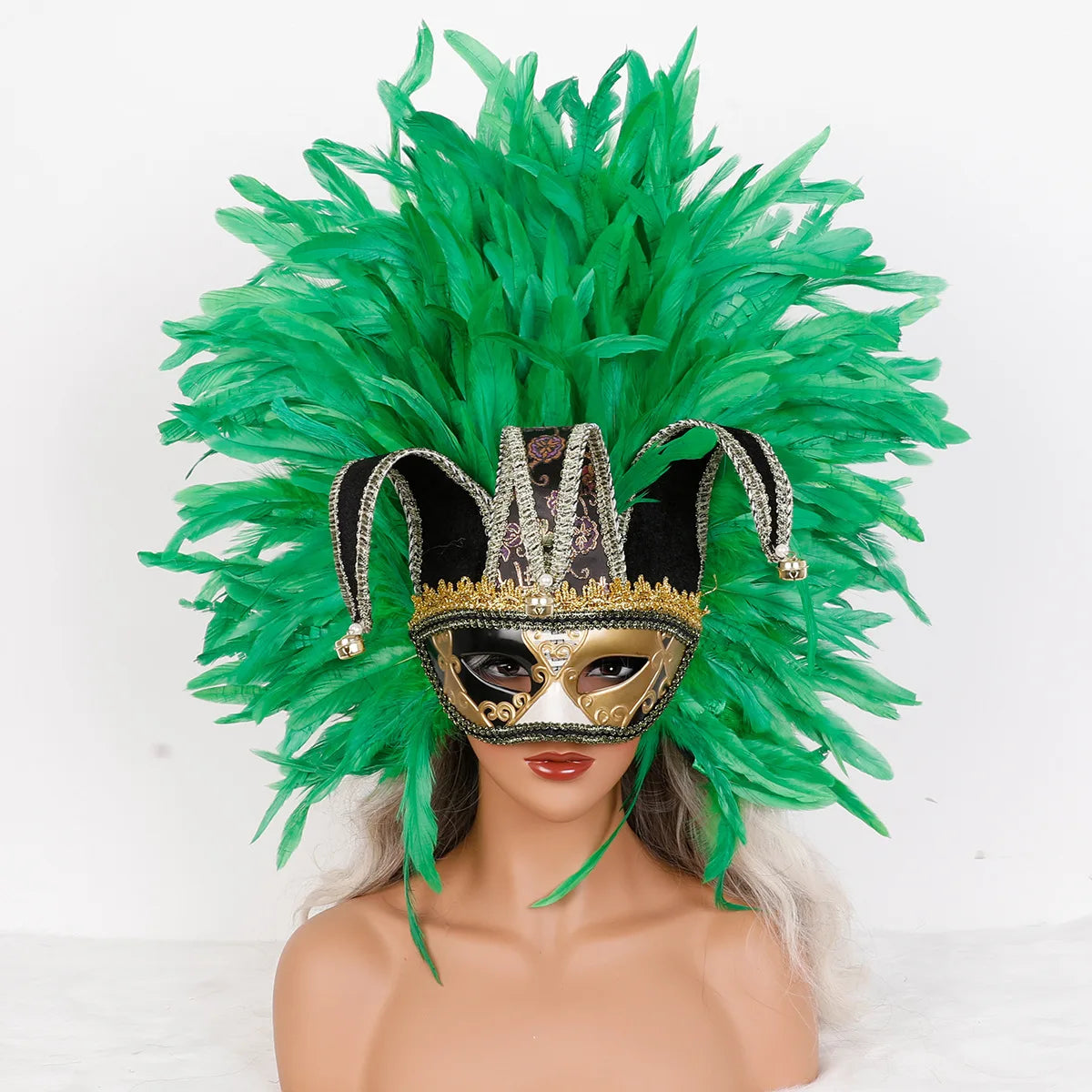 Feather Masquerade Mask | Jester Crown