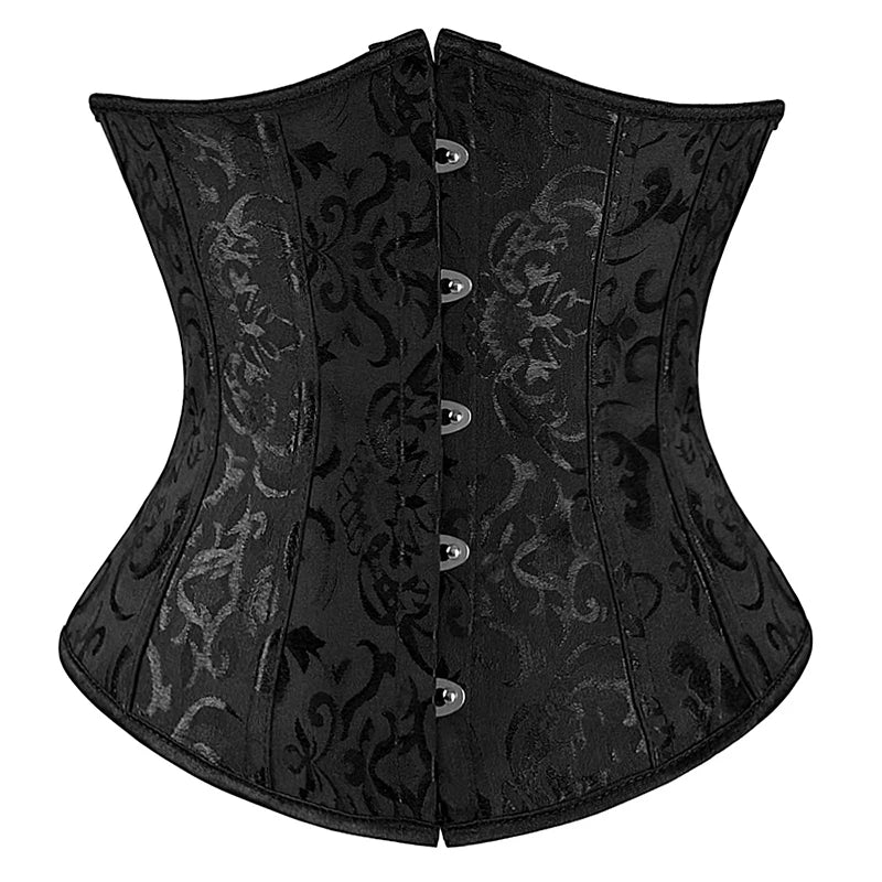 Steampunk Underbust Corset | Jacquard Lace-Up | 6 Colors | S-2XL