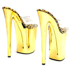 Clear Platform Open-Toe Slipper Heels - 9 Inch Pole Dance Sandals