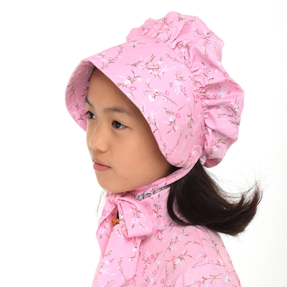 Colonial Bonnet Hat | Floral Cotton | One Size