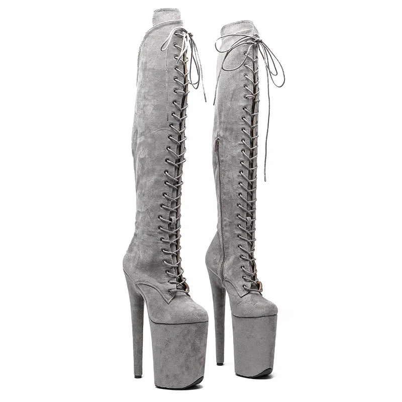 9-Inch Suede Thigh-High Boots - Platform Dance Boots