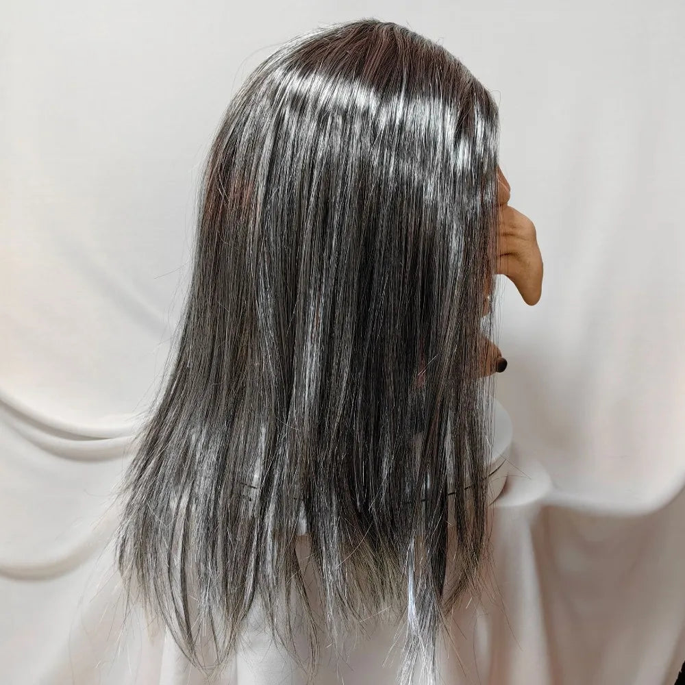 Witch Character Mask | Long Grey Hair