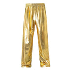 Men's Metallic Dance Pants | Wide Leg & Elastic Waist | Stage Performance