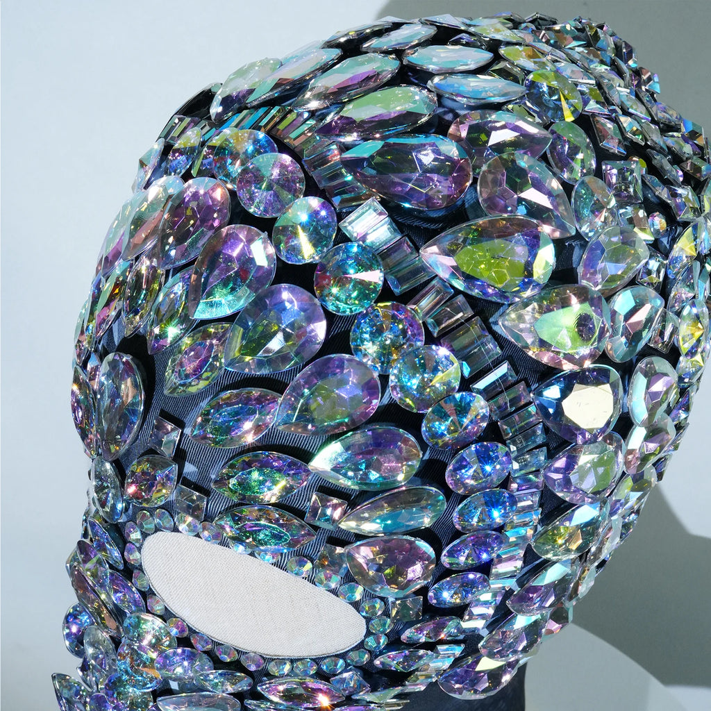 Rhinestone Crystal Performance Balaclava Mask