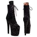 Dark Grey Suede Platform Ankle Boots – High Heel Pole Dance Shoes