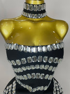 Rhinestone Bodycon Mini Dress | Strapless | Stage & Club