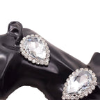 Crystal Teardrop Earring & Ring Set | Rhinestone Halo