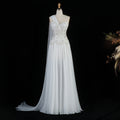 3D Floral One-Shoulder A-Line Pageant Gown | Crystal Beaded | White & Blush Pink