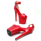 20CM Platform Sandals - Matte Finish High Heel Pole Dance Shoes