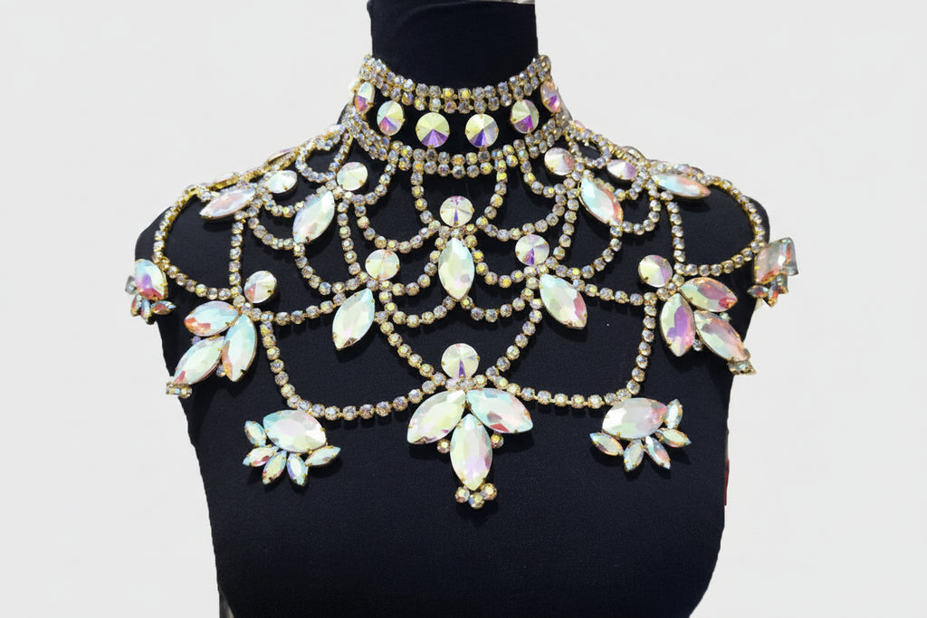 Luxury Oversized Rhinestone Statement Necklace - Drag Show & Pageant Jewelry