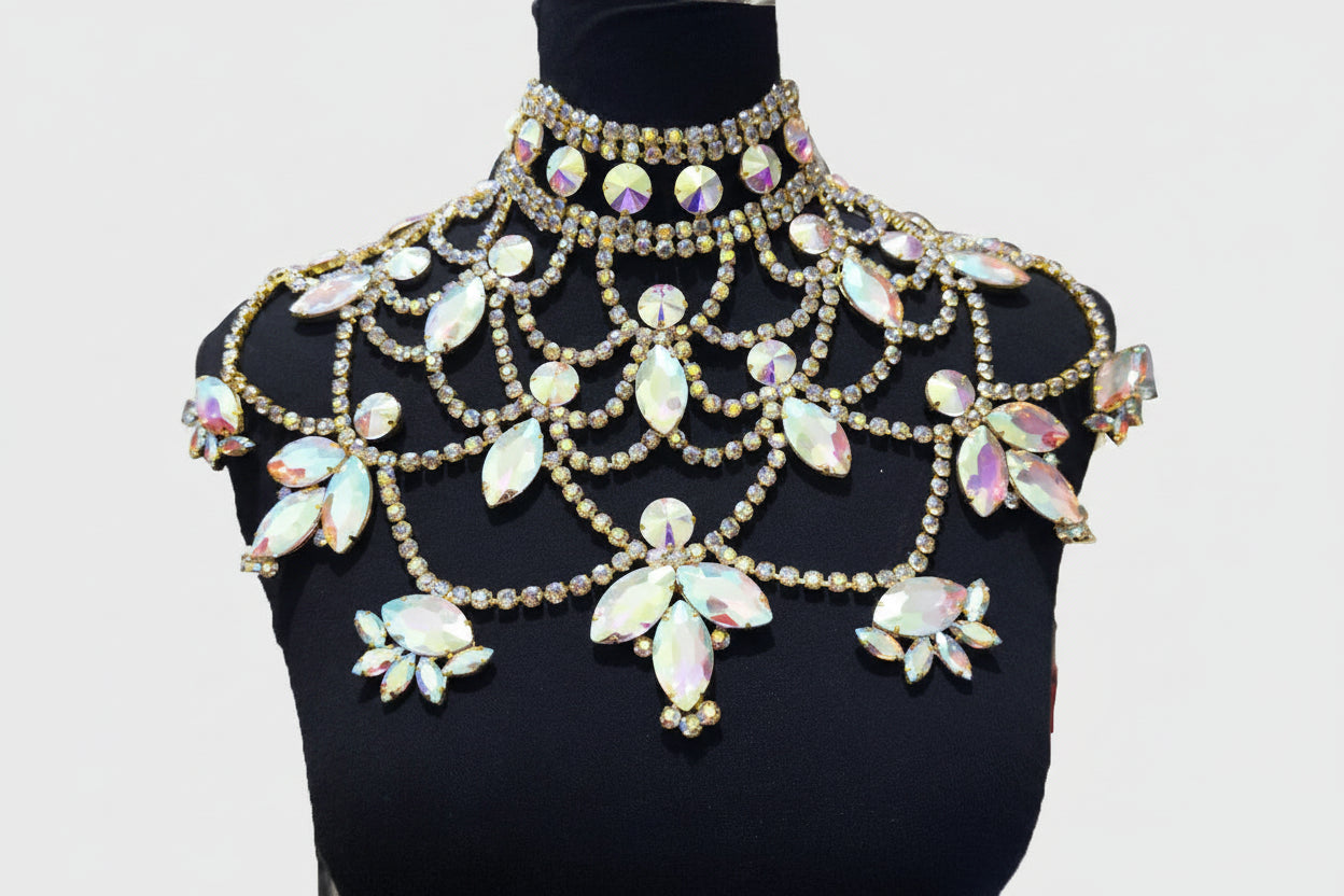 Luxury Oversized Rhinestone Statement Necklace - Drag Show & Pageant Jewelry