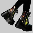 Platform Wedge Boots - 9.5cm Thick Sole Mid-Calf Performance Boots