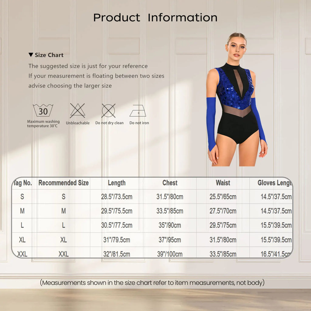 Spotlight Sequin Mock-Neck Leotard