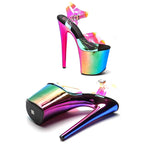 8-Inch Clear Platform Sandals - Peep Toe Exotic Dance Heels