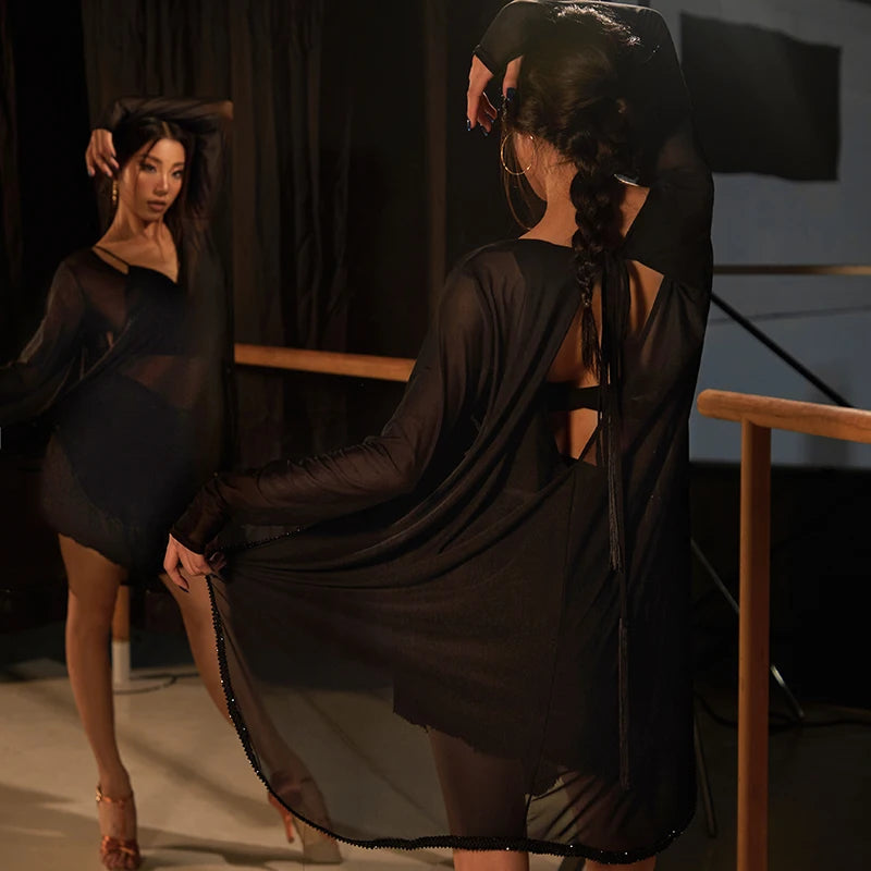Latin Dance Dress | Rhinestone Costume Set