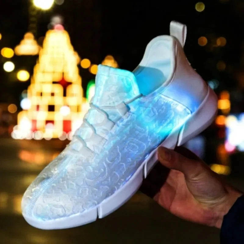Fibre Optic LED Light-Up Sneakers | USB Rechargeable | Unisex Kids & Adults | 3 Colours