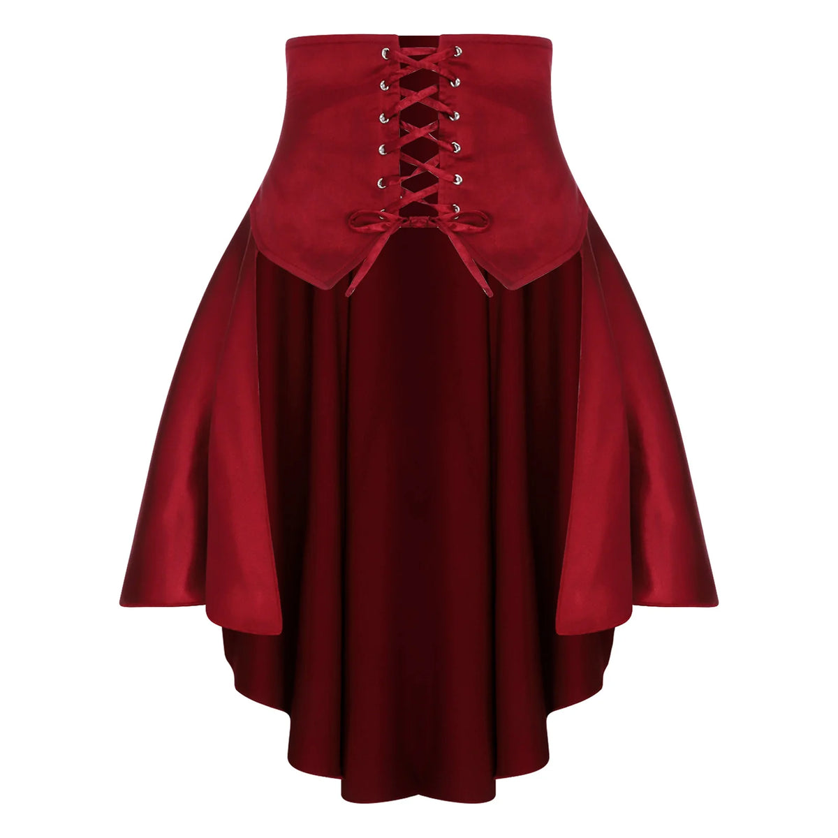 Gothic Bustle Skirt | Lace-Up Waist | Tiered Hem