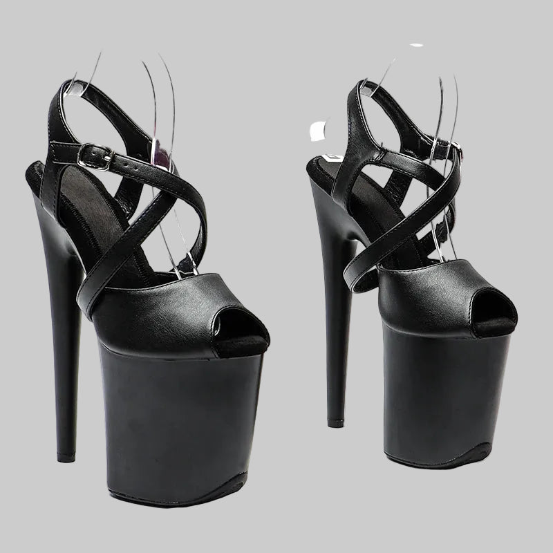 Matte 8-Inch Platform Pole Dance Heels