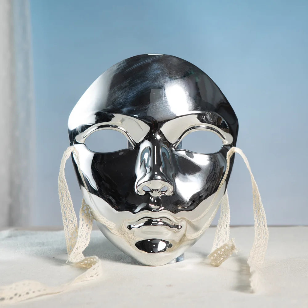Metallic Full-Face Mask | Silver & Gold | Cosplay & Masquerade
