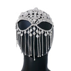 Rhinestone Chain Veil Mask | Crystal Face Jewelry | 15 Styles