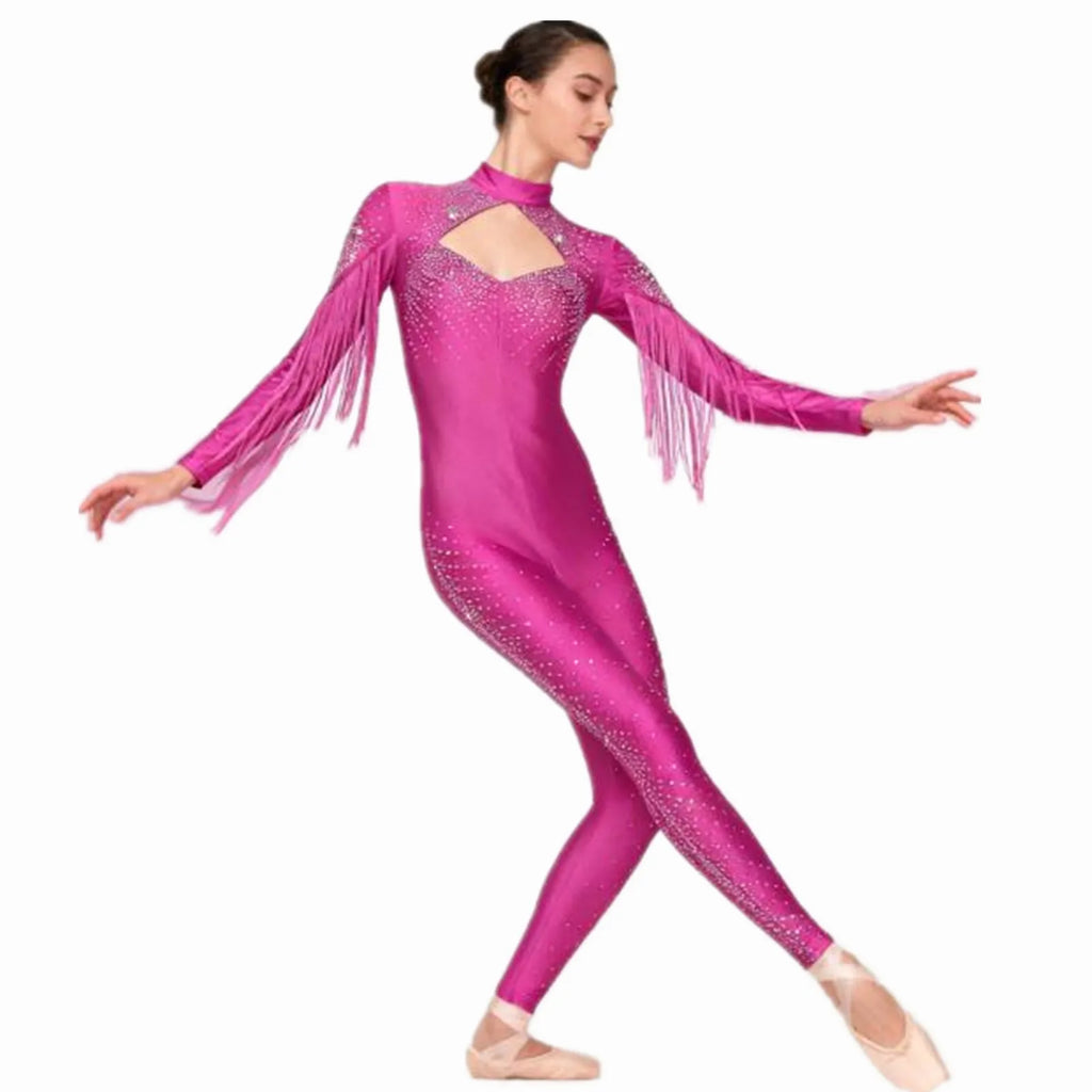 Starlight Rhinestone Tassel Performance Jumpsuit