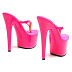 7-Inch Clear Platform Sandals - Patent Exotic Dance Heels with Cut-Outs
