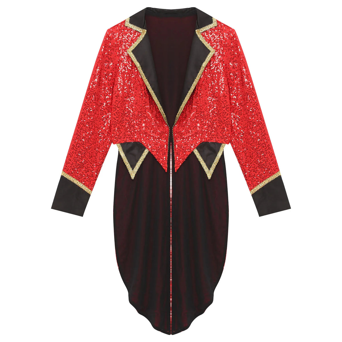 Sequin Ringmaster Tailcoat | Gold Trim | Circus Jacket