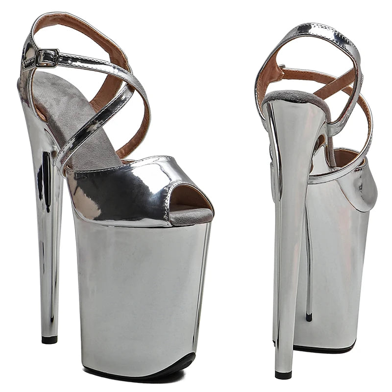 Shiny Slip-On Platform Sandal Heel – 9 Inch Stage & Pole Dance