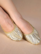 Sequin Belly Dance Slippers | Flat Soft Sole | Gold & Silver