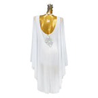 Rhinestone Latin Dance Dress with Accessories Set — White