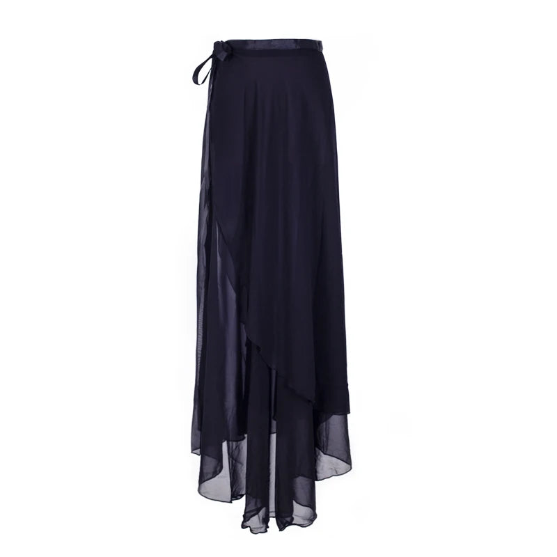 Women's Chiffon Wrap Ballet Skirt | Asymmetric Hem | 6 Colors | 82 cm
