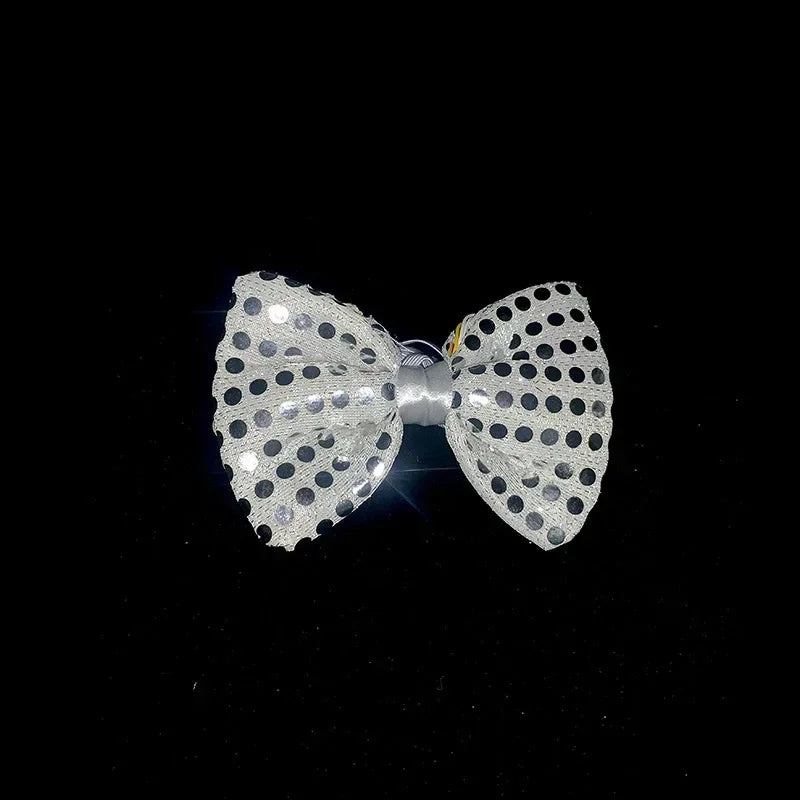 LED Light-Up Sequin Bow Tie | 3 Flash Modes | 10 Colors