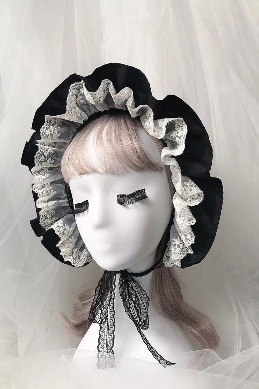 Lolita Ruffle Bonnet | Cotton & Lace | Adjustable