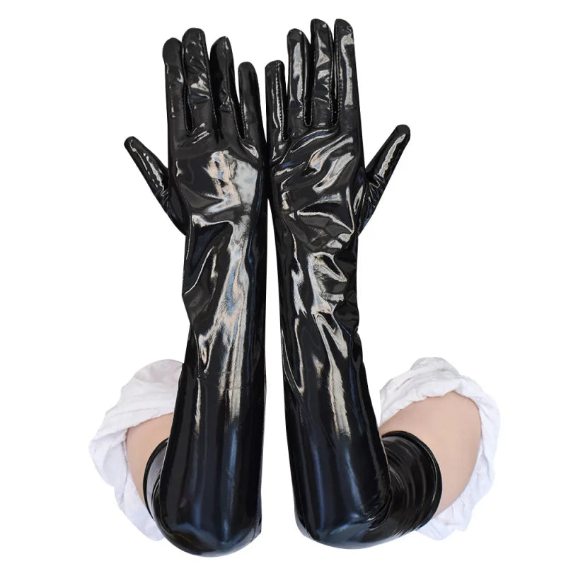 Glossy Opera Gloves | 53 cm