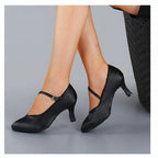 Satin Ballroom Dance Shoes | Closed Toe | 5.5cm & 7.5cm Heel