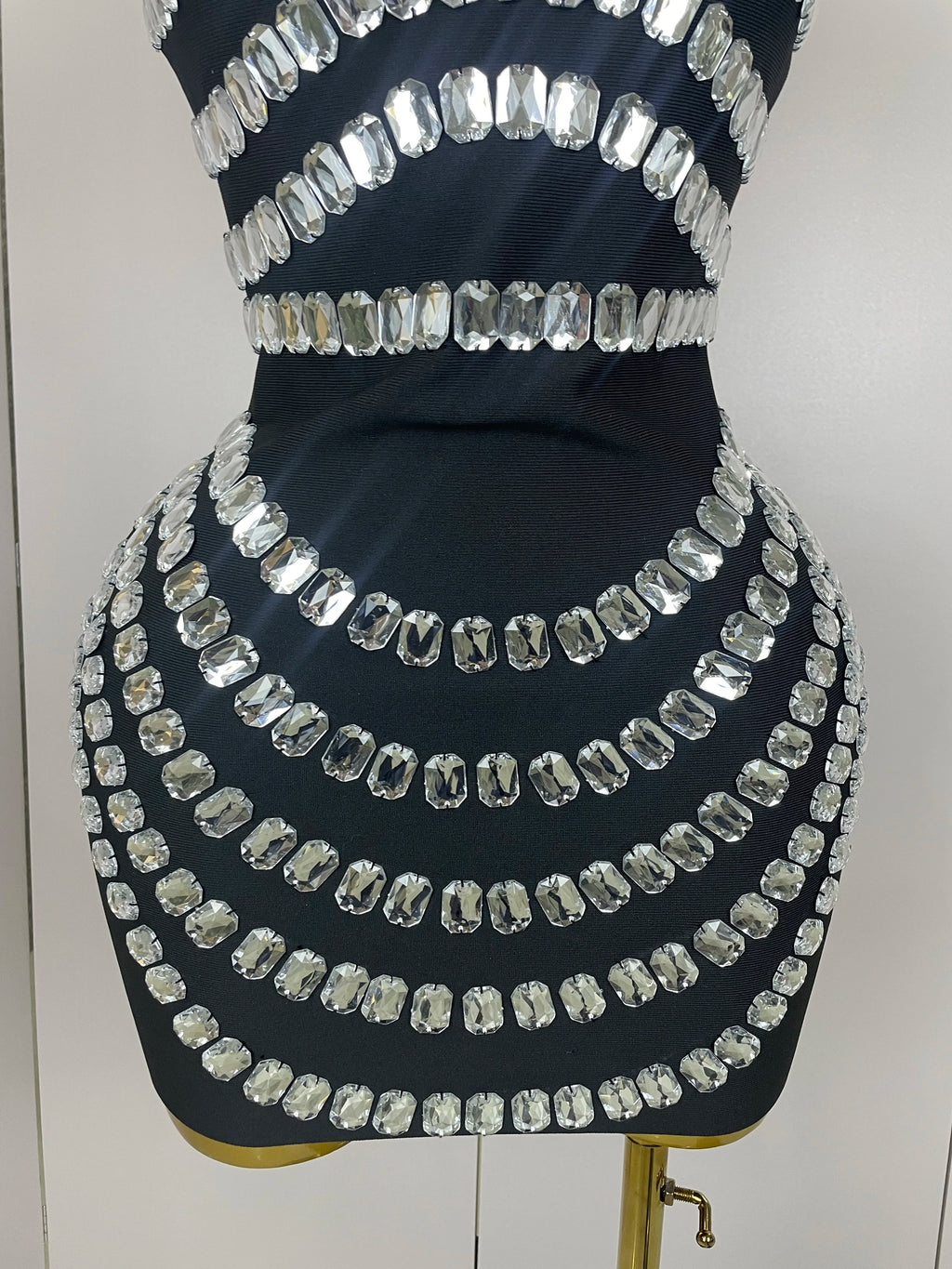 Rhinestone Bodycon Mini Dress | Strapless | Stage & Club