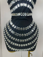 Rhinestone Bodycon Mini Dress | Strapless | Stage & Club