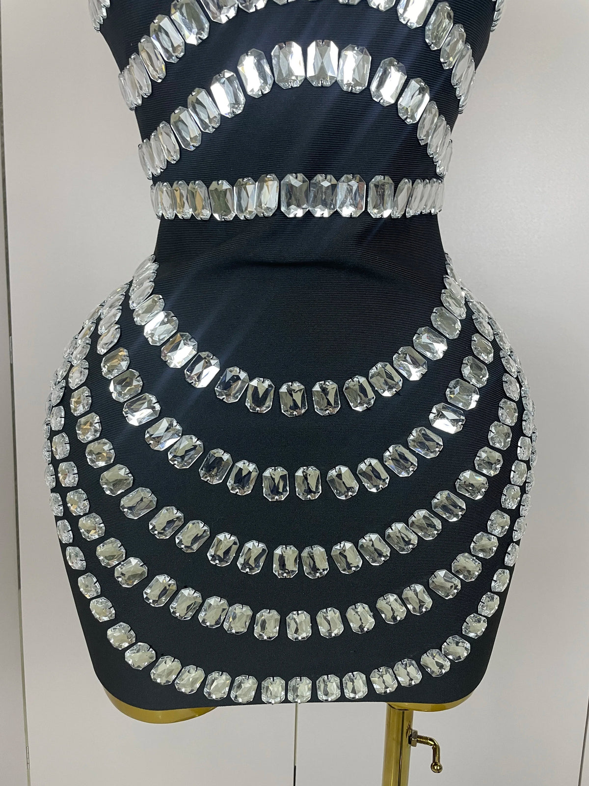 Rhinestone Bodycon Mini Dress | Strapless | Stage & Club
