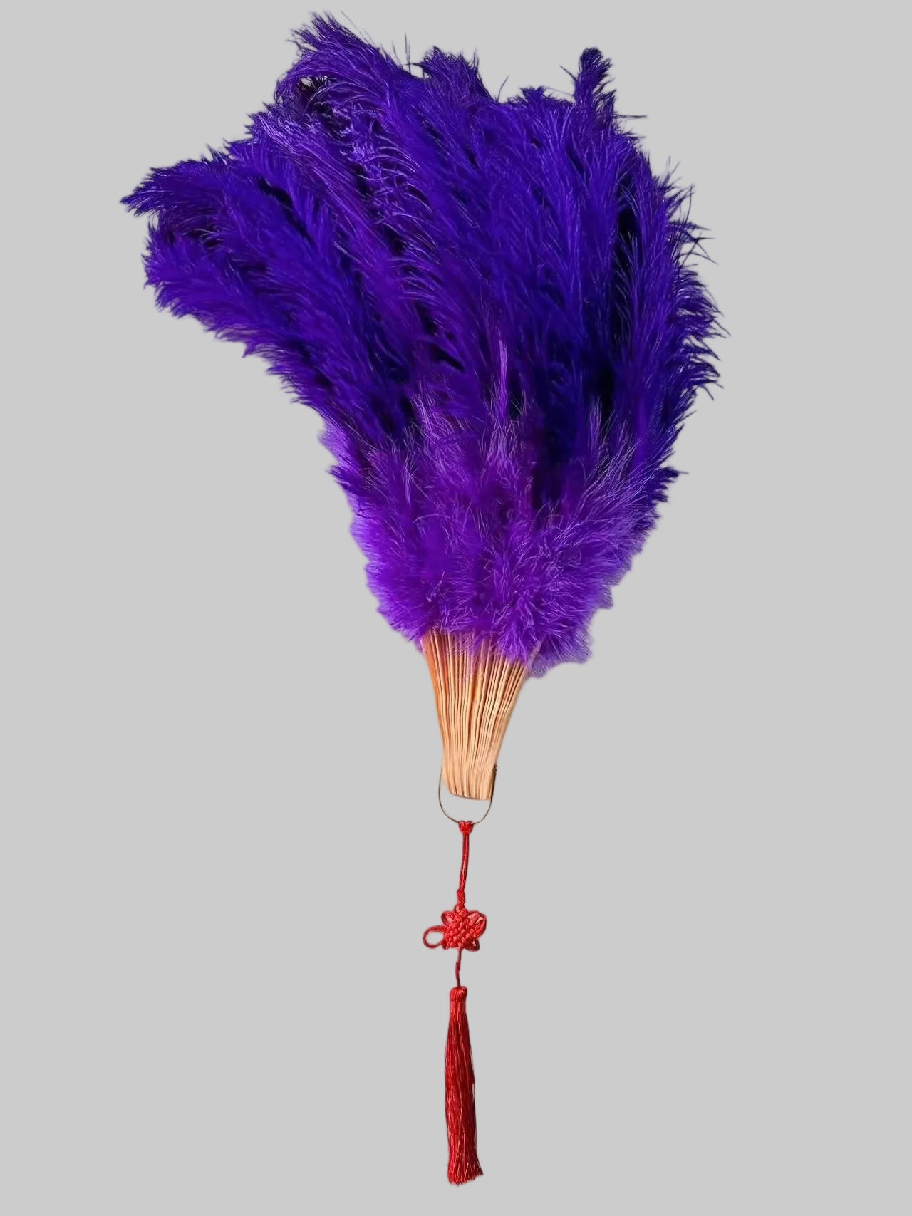 Feather Fan - Handcrafted Samba Carnival Performance Fan with Rhinestones