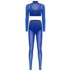 Prism Rhinestone Crop Top and Leggings Set