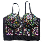 Heavy Beading Rhinestone Bustier | Colorful Crystal Corset Top