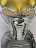 Metallic Sequin 2-Piece Set | Top & Mini Skirt | Stage & Club