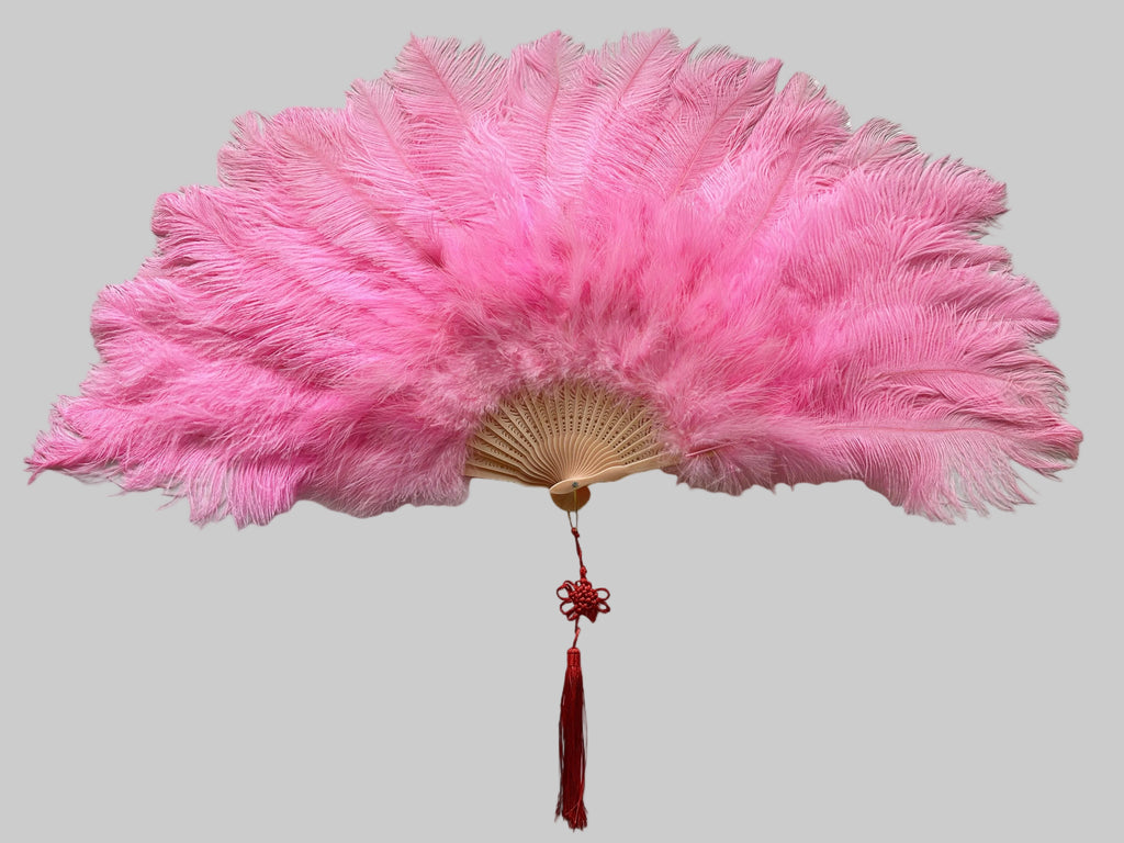 Feather Fan - Handcrafted Samba Carnival Performance Fan with Rhinestones