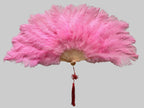 Feather Fan - Handcrafted Samba Carnival Performance Fan with Rhinestones
