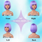 Straight Bob Wig | Full Bangs | 12 Inch