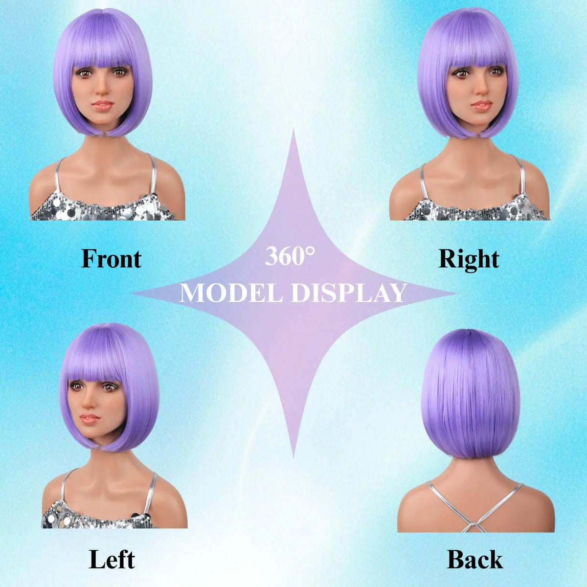 Straight Bob Wig | Full Bangs | 12 Inch