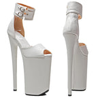 10-Inch Matte Platform Sandals - Peep Toe Exotic Dance Heels