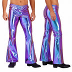 Men's Metallic Bell-Bottom Flare Pants | 70s Disco