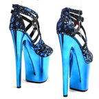 Suede Electroplate Platform Sandal Heel – 8 Inch Stage & Pole Dance